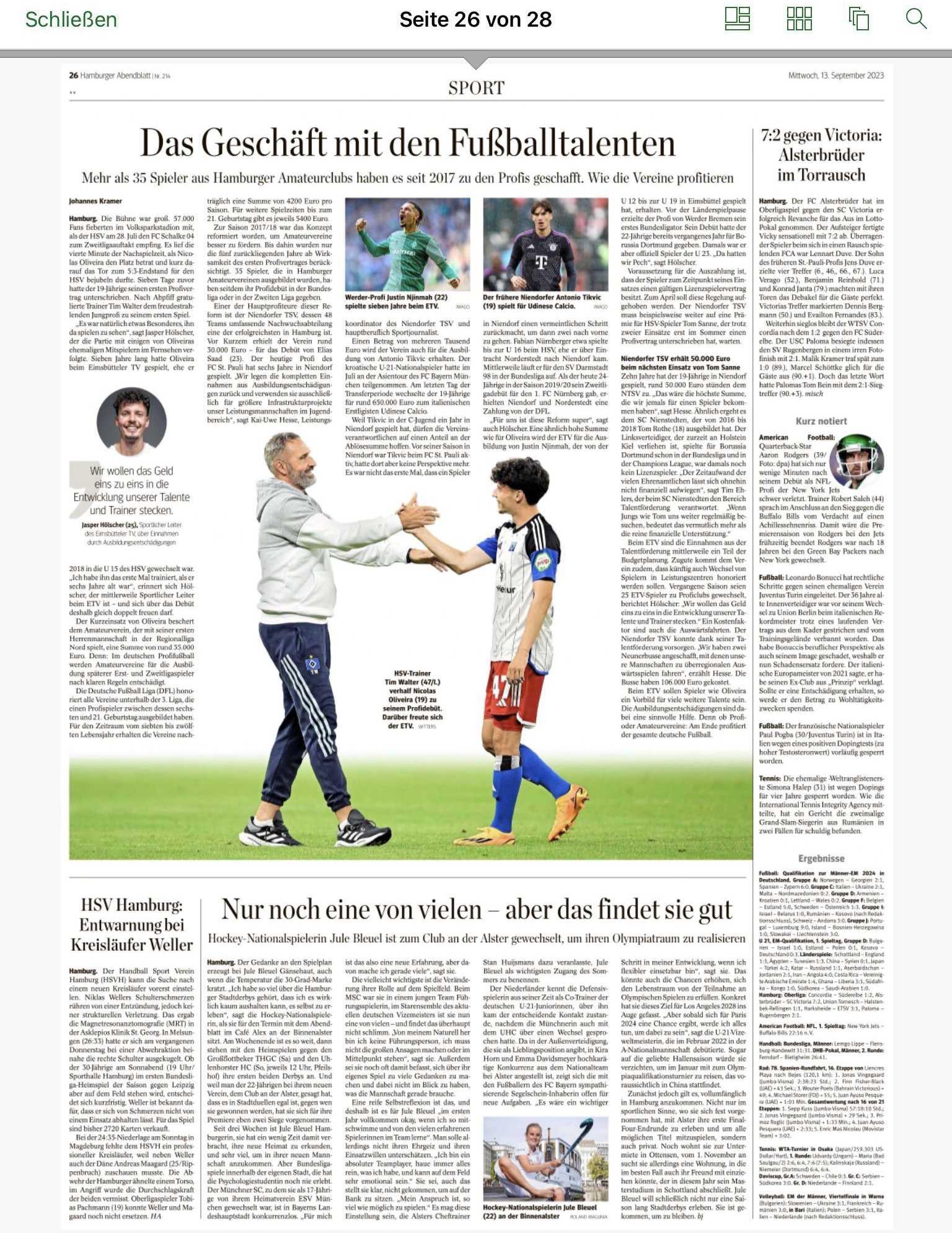 Hamburger Abendblatt 13.09.2023